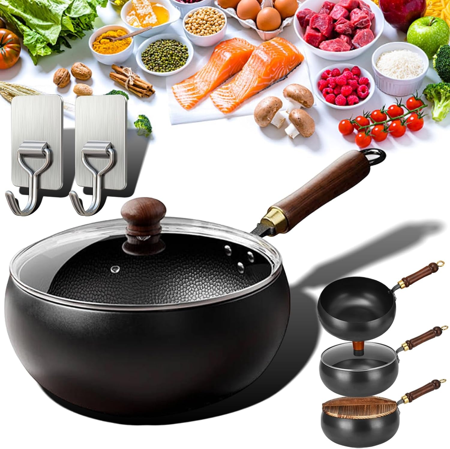 japanese-iron-pot-with-lid-heavy-duty-uncoated-iron-wok-deep-frying-pan-for-stovetop-cooking-traditional-iron-cookware-for-stir-fry-and-saute-hammer-glass-cover-m-9-5-in