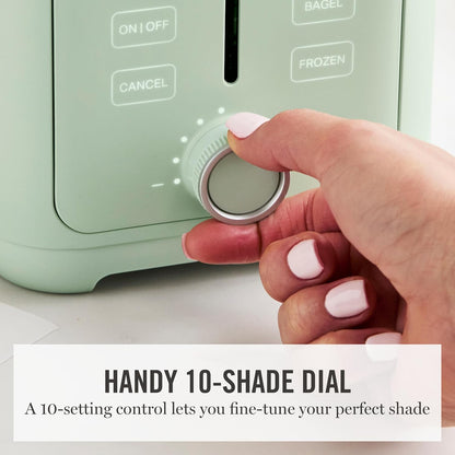 2-Slice Toaster, 3 Presets & 10 Shade Settings, Honeydew | Gluten-Free, Bagels, Extra-Wide Self Centering Slots, Waffles & Artisan Bread, Shade Memory, Cord Wrap & Removable Crumb Tray5
