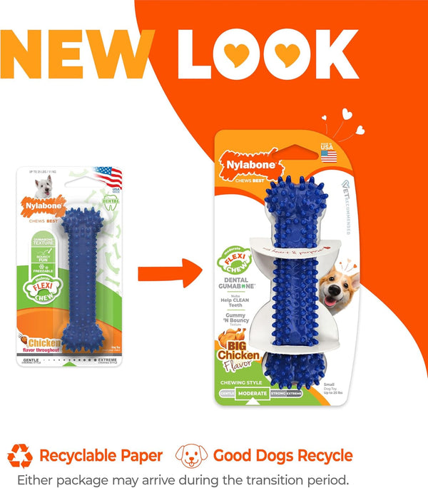 Nylabone Flexi Chew Dental Gumabone Dog Chew Toy, Chicken Flavor, Small | Dog Toys for Small Dogs up to 25 Lbs, Teeth-Cleaning Textures, Flexible Material, Gentle on Teeth, Great for Seniors3