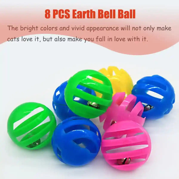 Cat Jingle Balls Toys, 24 Pcs Bell Balls Cat Toys, Lightweight, Interactive, Assorted Colors Ball Toy for Kitten Training and Play5
