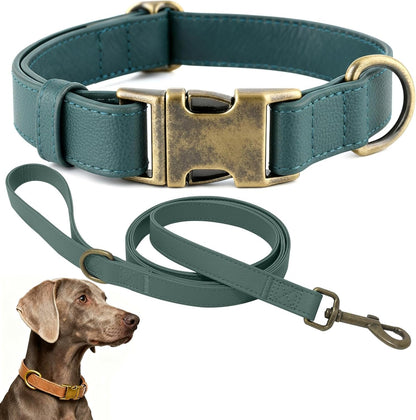 B&F Dog Collar and Leash Set,Leather Silicone Waterproof Odor-Proof Dog Collar and Leash for Medium Dogs, Soft Flexible Dog Collars, Adjustable Pet Collar (Brown, Medium (12.5-20" Neck))14