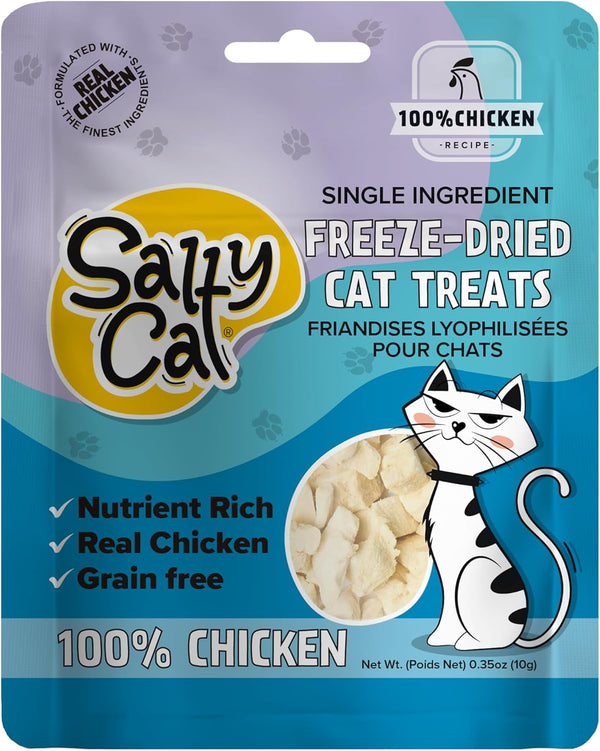Salty Cat Natural Freeze-Dried Chicken Cat Treats, 10G Bag (12 Packs)6