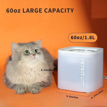 PETKIT New Cat Water Fountain with Wireless Pump, Ultra Quiet 65Oz/1.85L Pet Water Fountain for Cats and Dogs Inside, Detachable Design Easy to Clean and Assemble, Filters Included7