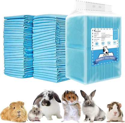 Rabbit Pee Pads Bunny Toilet/Potty Training Pad Super Absorbent Cage Liner | Squirrel Guinea Pig Hedgehog Hamster Chinchilla Puppy Incontinence Underpads Ultra Absorbent & Quick-Dry, 13"X18" 20 Pcs1