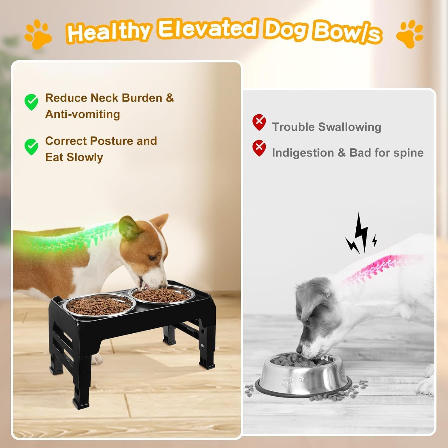 comesoon-elevated-dog-bowls-for-small-medium-dogs-3-height-adjustable-raised-stand-with-2-thick-6-stainless-steel-food-bowls-non-slip-feeder-adjusts-to-2-75-6-7-5-black