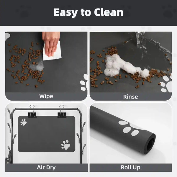 PADOOR Pet Feeding Mat-Absorbent Dog Mat for Food and Water Bowl-No Stains Easy Clean Dog Food Mat-Quick Dry Water Dispenser-Puppy Supplies Accessories4