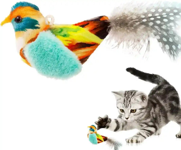 Catnip Cat Toys Satisfy Cat'S Natural Hunting Instintion for Indoors Cats Feather Toys Interactive with Lifelike Chirp Sound Chirping Bird Kitten Toy (2 Pack)9