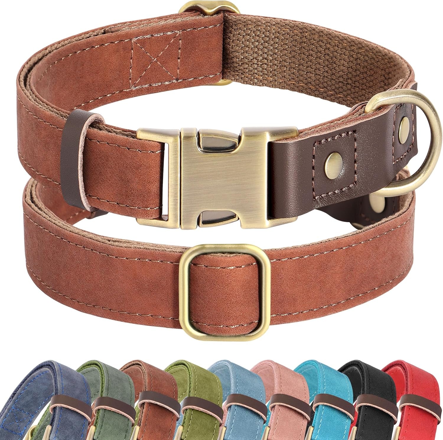 didog-pu-leather-dog-collar-for-small-dogs-puppy-soft-lining-green-s-all-day-comfort-for-daily-walks-and-backyard-play-quick-release-metal-buckle-for-easy-on-off-d-ring-for-leash-easy-clean