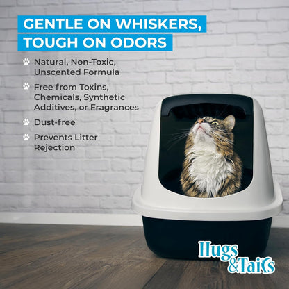 Cat Litter Deodorizer – Pet Safe Odor Eliminator & Housebreaking Supplies for Cats, Kittens, & Small Pets – Natural, Unscented, Non Toxic, Low Dust, 2 Lbs, by Hugsandtails9