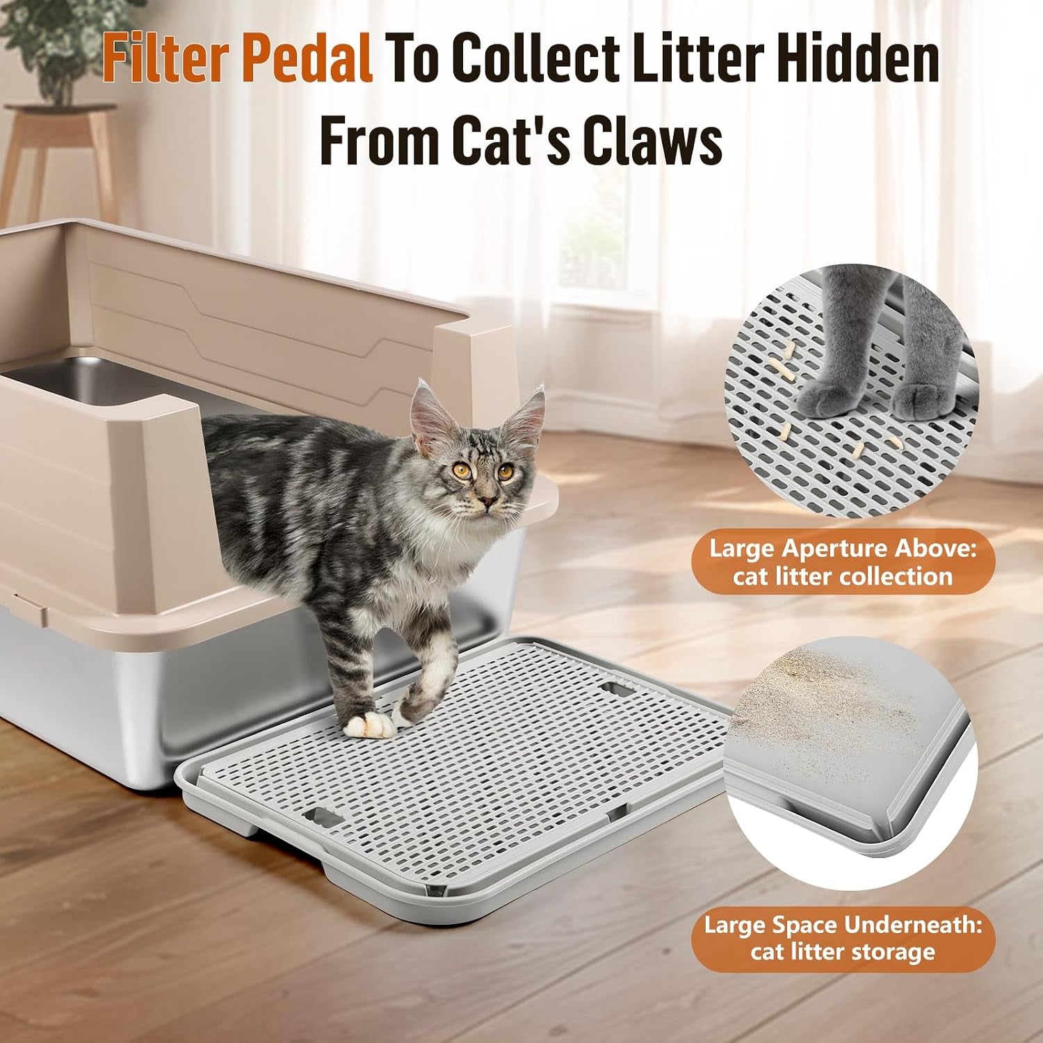 large-cat-litter-box-step-mat-16-5x11-2-cat-ramp-stairs-cat-litter-catcher-for-self-cleaning-litter-box-cats-pedal-step-stool-ideal-for-kitten-older-cats-light-grey