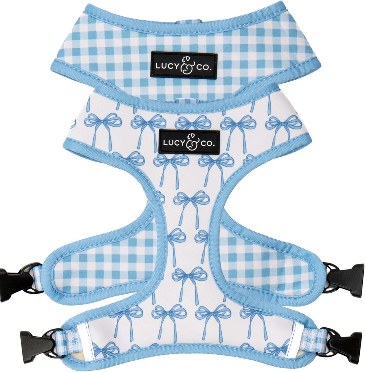 lucy-co-reversible-dog-harness-water-repellent-neoprene-dual-print-design-easy-swap-style-adjustable-comfort-fit-take-a-bow-reversible-harness-small