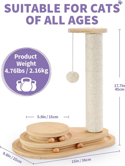 Made4Pets Kitten Toy Scratching Post for Indoor Cats with Ball Track | Interactive Cat Scratching Post with Natural Sisal Rope, Rolling Ball Track and Durable Plywood Base, Modern Home Décor7