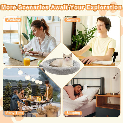 Cat Desk Bed - Ergonomic Cat Desk Perch Clamp for Remote Workers - Quality Desktop Suspended Cat'S Bed- Rotating Cats Hammock Desk with Removable Cover, Cat Bed Hold up to 50LBS, Gray7
