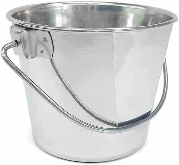 3 Gallon Stainless Steel Bucket - Heavy Duty Flat Side Metal Bucket for Feeding & Watering Pets, Livestock & Cleaning - Perfect for Crates, Kennels, Cages & Hang on Fences - 13 Quart8