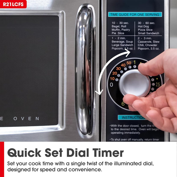 R-21LCFS Medium-Duty Commercial Microwave Oven with Dial Timer, Stainless Steel, 1000-Watts, 120-Volts5