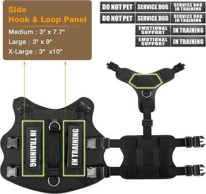 WINSEE Service Dog Vest Harness for Large Dog, Tactical Working MOLLE Vest with 10 Pet Patches, No Pull Heavy Duty Harness for Training Walking5