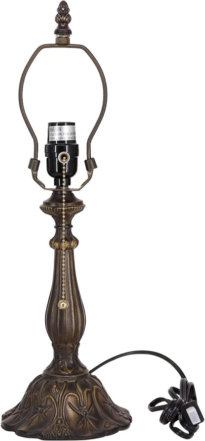 Table Lamp Base Replacement Only (A (W 6 H 18 Inch)) | Fit for 8, 10, 12 Inch Tiffany Style Stained Glass Lampshade, Dark Bronze Finish,Resin, Push Switch on Cord1