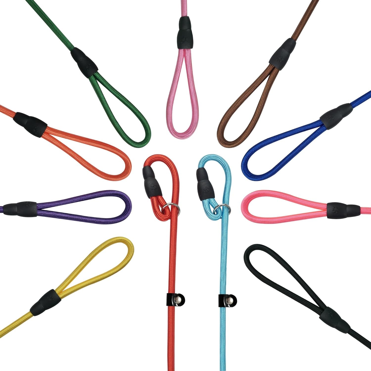 fovrlzse-nylon-dog-leash-5-pack-red-black-blue-brown-purple-4-6ft-training-leash-for-small-to-medium-dogs-10mm-braided-nylon-with-tpu-non-slip-buckle-daily-walking-puppy-training