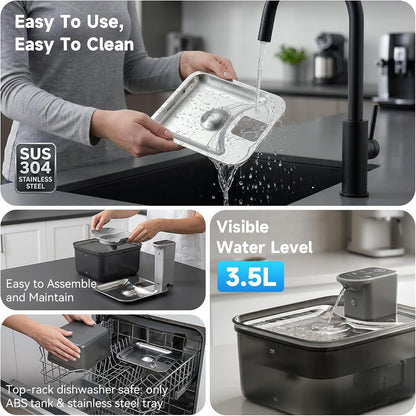 Wireless Cat Water Fountain, 118Oz/3.5L Battery-Operated Pet Fountain | 3 Smart Modes,4000Mah Large Capacity Rechargeable Battery Operated Cat Water Dispenser Ultra Quiet Bpa-Free, 1 Filter8