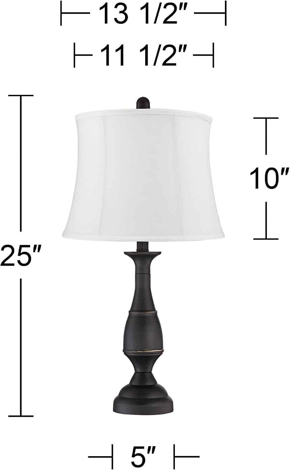 ben-25-high-table-lamps-set-of-2-dark-bronze-brown-farmhouse-white-shade-traditional-rustic-candlestick-metal-bedroom-living-room-house-bedside-nightstand-office-softback-drum-shade