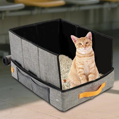 Portable Cat Litter Box Hard Bottom Zippered Tray Pet | Waterproof Portable Cat Box Indoor Outdoor Travel Car Camping Hotel Corner Housebreaking9