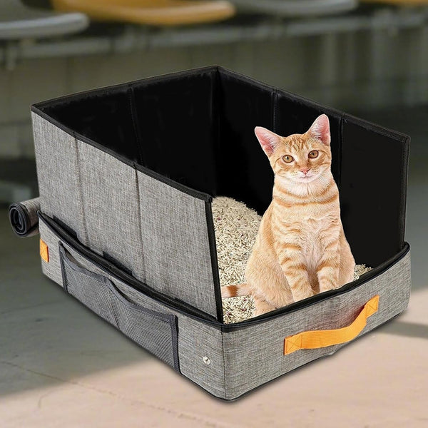 Portable Cat Litter Box Hard Bottom Zippered Tray Pet | Waterproof Portable Cat Box Indoor Outdoor Travel Car Camping Hotel Corner Housebreaking9
