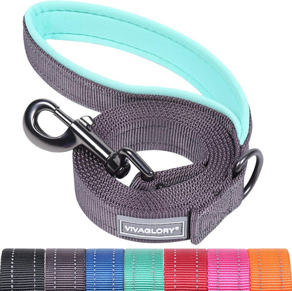 VIVAGLORY Dog Leash Puppy Leash for Collar, 3Ft X 1In, Black | with Soft Padded Handle for Training & Walking, Heavy Duty & Double Layer Nylon Pet Puppy34