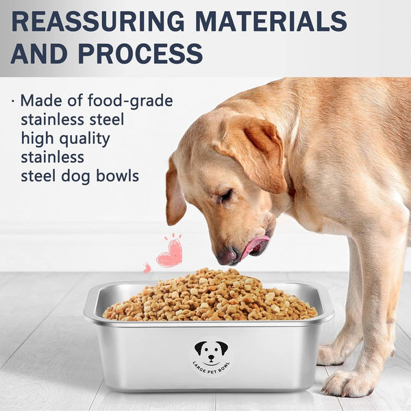 Stainless Steel Dog Bowls for Large Dogs, High Capacity Metal Dog Food Bowls, Food and Water Bowl for Larges, X-Large, and Big Dogs 1.25 Gallons6