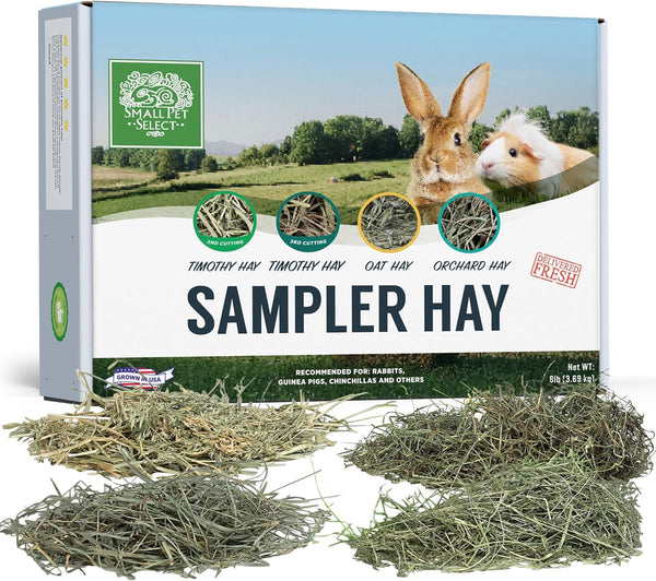 Small Pet Select Hay Sampler Box, Timothy, Oat & Orchard, 4 Types | Try 2Nd & 3Rd Cutting Timothy, Oat Hay & Orchard Grass, for Rabbits, Guinea Pigs, Chinchillas & Small Pets1
