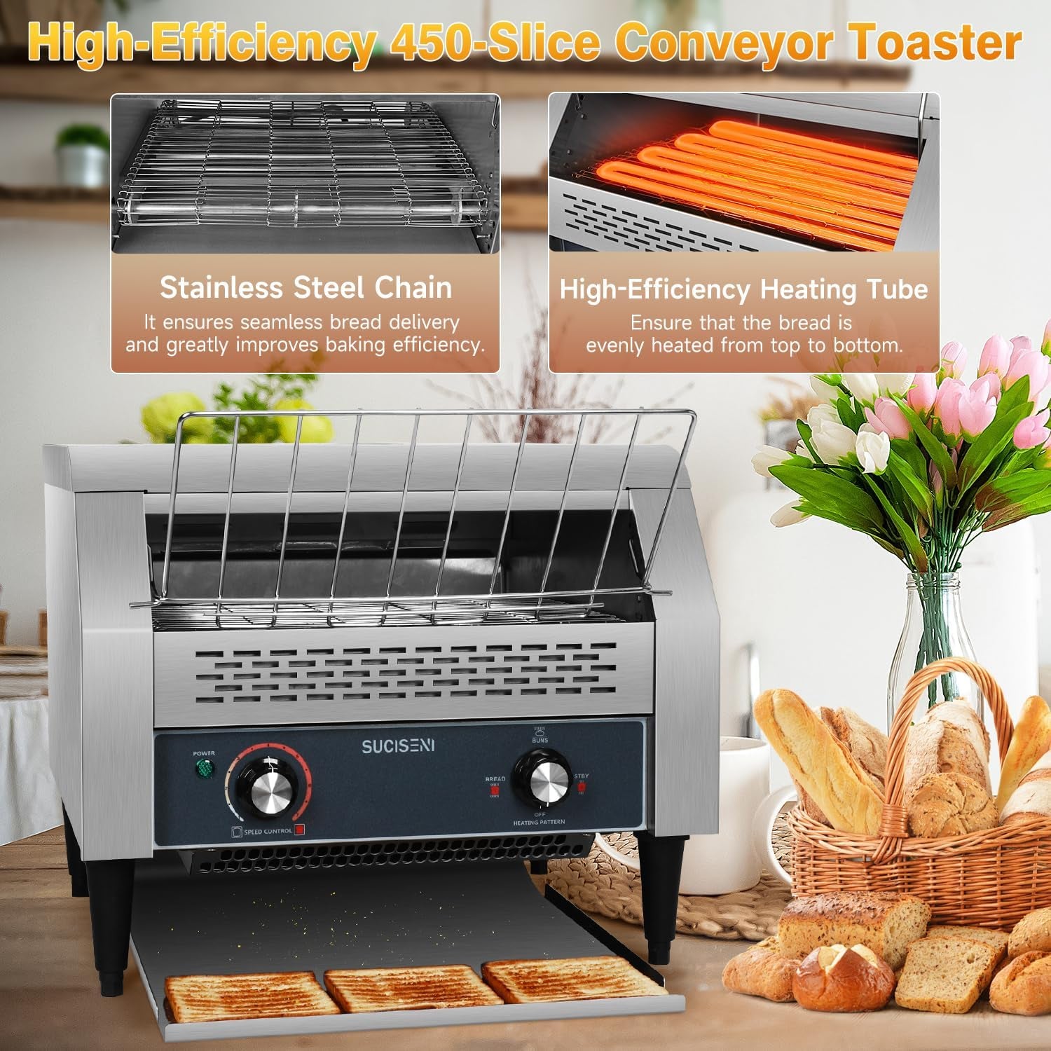 commercial-conveyor-toaster-450-slices-hour-stainless-steel-toaster-2600w-heavy-duty-industrial-toasters-electric-oven-with-dual-heating-tube-for-bagel-bread-croissant-bakery-restaurant-cafe