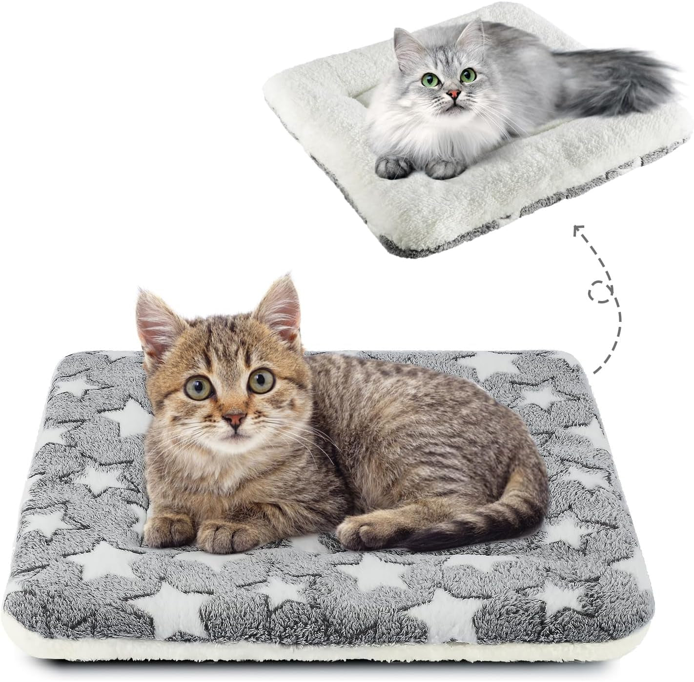 mora-pets-cat-bed-dog-crate-pad-ultra-soft-pet-bed-with-cute-star-print-washable-crate-mat-for-small-dogs-and-indoor-cats-reversible-fleece-dog-kennel-pad-cat-carrier-mat-14-x-17-5-inch-grey