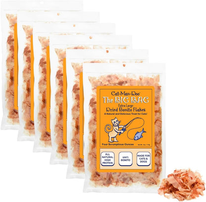 Cat-Man-Doo | Bonito Fish Flakes | 4Oz (2Pk) | Healthy, Single Ingredient, High Taurine, High Protein Cat Treat, Dog Treat, Food Topper, Premium Quality, Wild Caught Bonito6