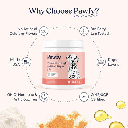 Pawfy Hip & Joint Supplement for Dogs with MSM & Vitamins | Glucosamine Chondroitin for Small, Medium & Large Breed - Supports Mobility & Bones | Glucosamine for Dogs with Omega 3-30 Chews6