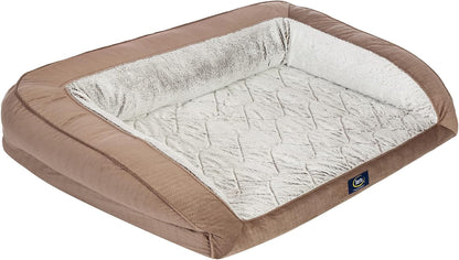 Serta Orthopedic Supportive Foam Quilted Couch Dog Bed with Soft Bolsters (Slate Gray) X-Large8