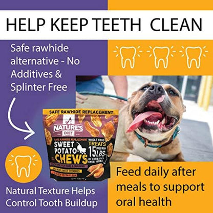 Nature'S Diet Sweet Potato Chews XL 2Lb Bag Safe Rawhide Replacement, Natural Treat, Training, Teeth, Healthy Snack for Dogs3