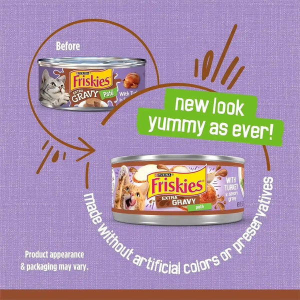 Purina Friskies Wet Cat Food Pate with Turkey in Savory Gravy - (Pack of 24) 5.5 Oz. Cans2