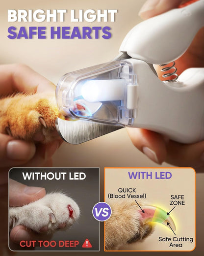CATPICK 2-In-1 Cat Nail Clippers & Dog Nail Clippers Trimmers for Large Medium Small Dogs Cats Claw Trimmer Quick Sensor and Safety Guard USB Rechargeable with 2 LED Lights Dogs Nail Trimmer4