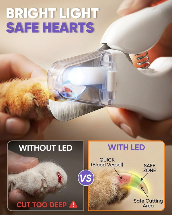 CATPICK 2-In-1 Cat Nail Clippers & Dog Nail Clippers Trimmers for Large Medium Small Dogs Cats Claw Trimmer Quick Sensor and Safety Guard USB Rechargeable with 2 LED Lights Dogs Nail Trimmer4