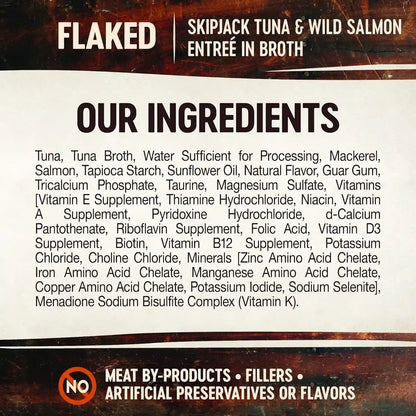 Wellness CORE Signature Selects Flaked Adult Canned Wet Cat Food, Natural, Protein Rich, Grain Free, Skipjack Tuna and Wild Salmon Entrée Recipe, 2.8 Oz, Pack of 12 Cans10