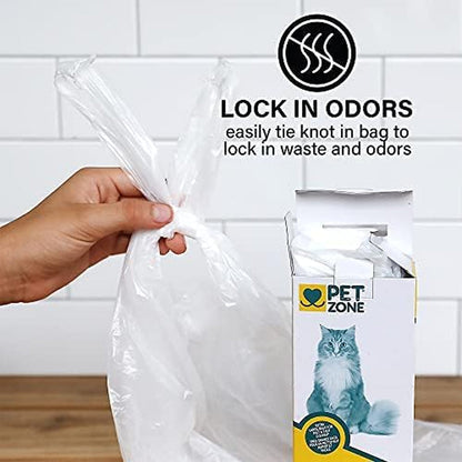 Pet Zone Universal No-Touch Cat Litter & Waste Bags, 12 Pack, Easy Cleanup | Hygienic Disposal without Direct Contact, Fits Most Boxes and Pans, Mess Free Daily Routine, Simple Tie, Lift and Toss Design6