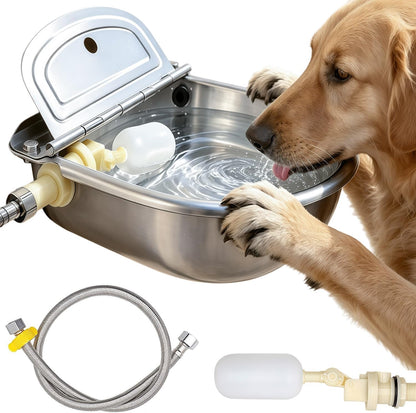 Automatic Water Dispenser for Dogs and Cats - Stainless Steel Dog Water Bowl Dispenser Outdoor Large Pets Waterer Feeder for Poultry and Livestock1