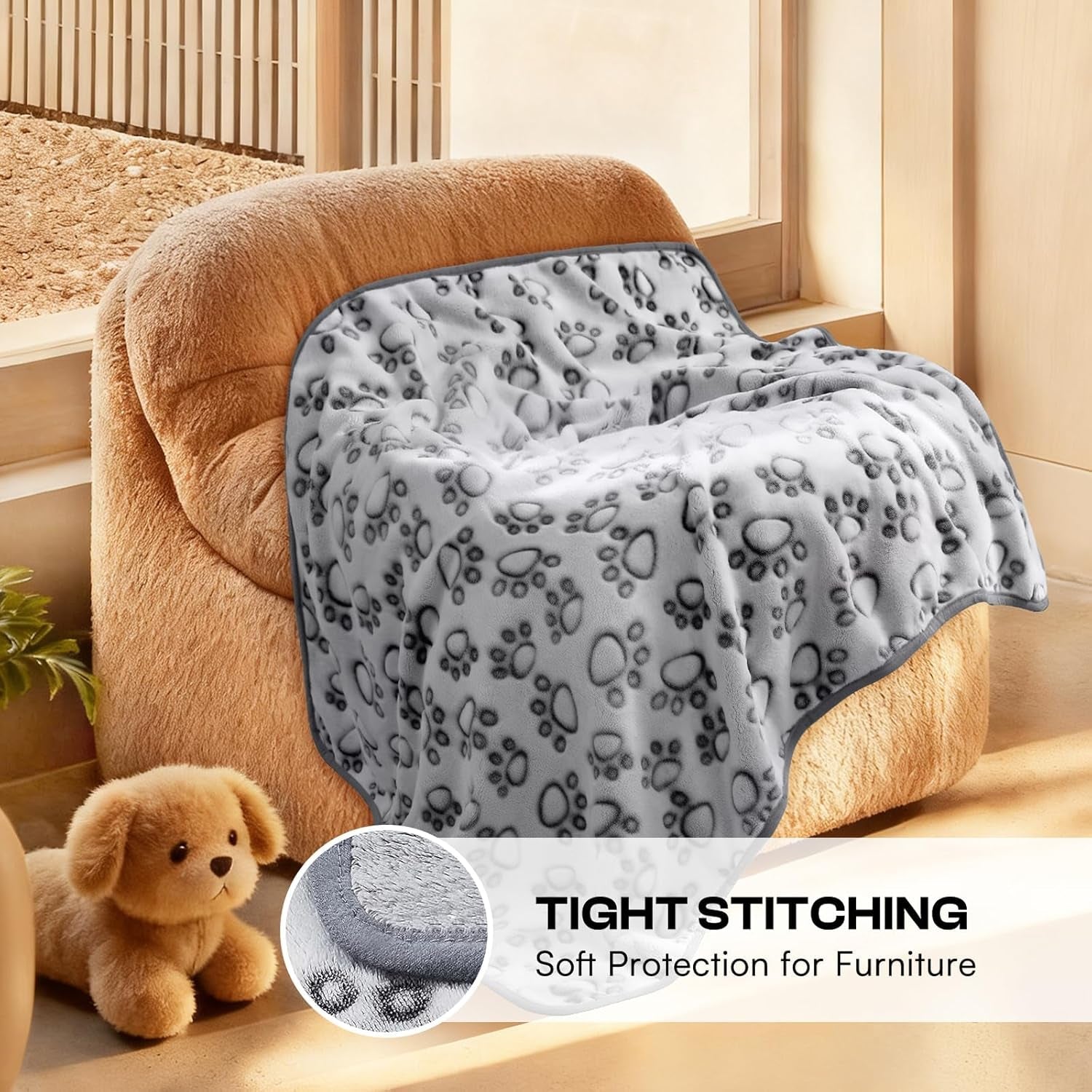 luciphia-fluffy-paw-print-dog-blanket-large-medium-small-soft-fleece-throw-300gsm-cozy-blanket-for-crate-couch-car-bed-a-puppy-cat-essential-and-dog-gift-for-pet-parents-grey-30x20