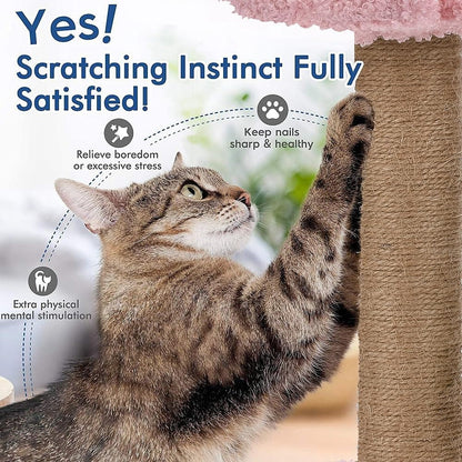 Cat Scratching Post with Ball for Small Cat, Polar Fleece Scratcher Kitten Toys for Indoor Sisal 1.77 Inch Scratch Post Interactive Toy with Dangling Ball5