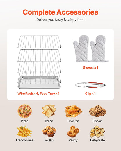 Commercial Countertop Oven, 66L 4-Tier Toaster Ovens with Tempered Glass Door, Wire Racks & Tray, 2800W Stainless Steel Baking Ovens for Restaurant Bakery (Ac208~240V,60Hz, 6-20P Plug & Outlet) | for Restaurant Bakery, 2800W Baking Machine with Tempered Glass Door, Wire Racks, Tray (Ac208~240V,60Hz, 6-20P Plug & Outlet)7