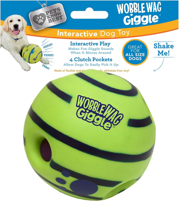 Wobble Wag Giggle Ball, Interactive Dog Toy, Fun Giggle Sounds When Rolled or Shaken, Pets Know Best, as Seen on TV1