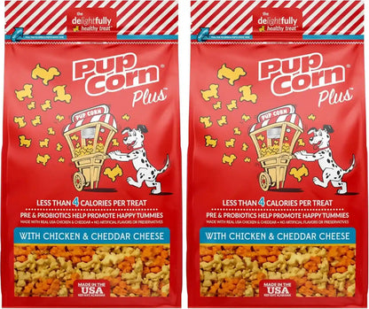 Pup Corn plus - Puffed Dog Treats with Prebiotics and Probiotics - Chicken & Cheddar Cheese (24Oz) - Made in USA22