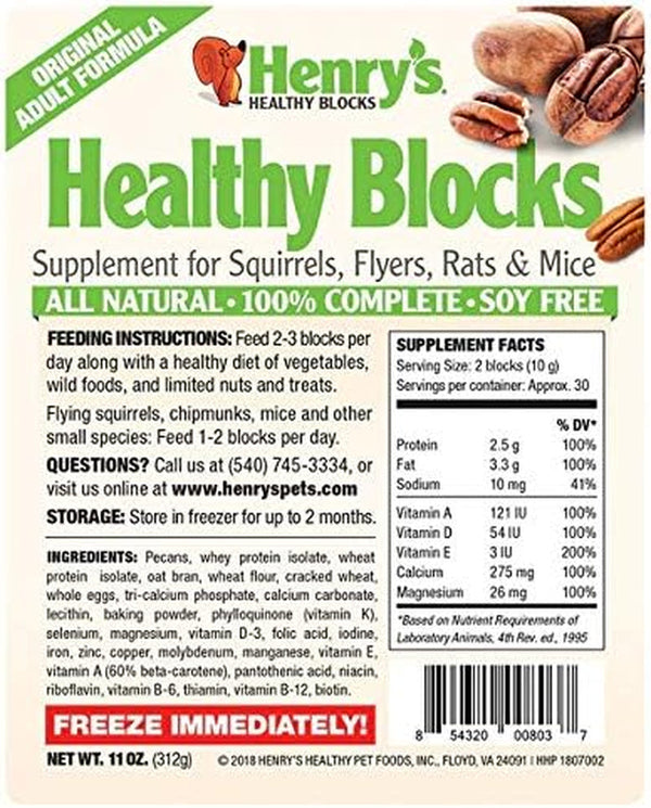 Henry'S Healthy Blocks Food for Squirrels, Flyers, Rats and Mice | the Only Squirrel Food Baked Fresh to Order2