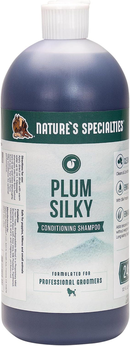 Nature'S Specialties Plum Silky Ultra Concentrated Dog Shampoo Conditioner, Makes up to 3 Gallons, Natural Choice for Professional Pet Groomers, Silk Proteins, Made in USA, 16Oz11