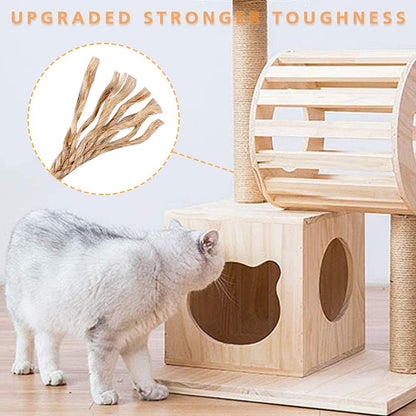 Barelove Cat Scratching Post Replacement, 4 Pieces Cat Scratcher Cat Tree Replacement Parts, 15.4'' X 2.67" Dia + 7.87“ X 2.67" Dianatural Sisal Rope Cat Scratch Posts Include M8 Screws4