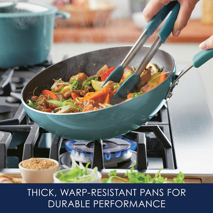Cook + Create Nonstick Stir Fry Pan/Wok, 10.5 Inch, Agave Blue4